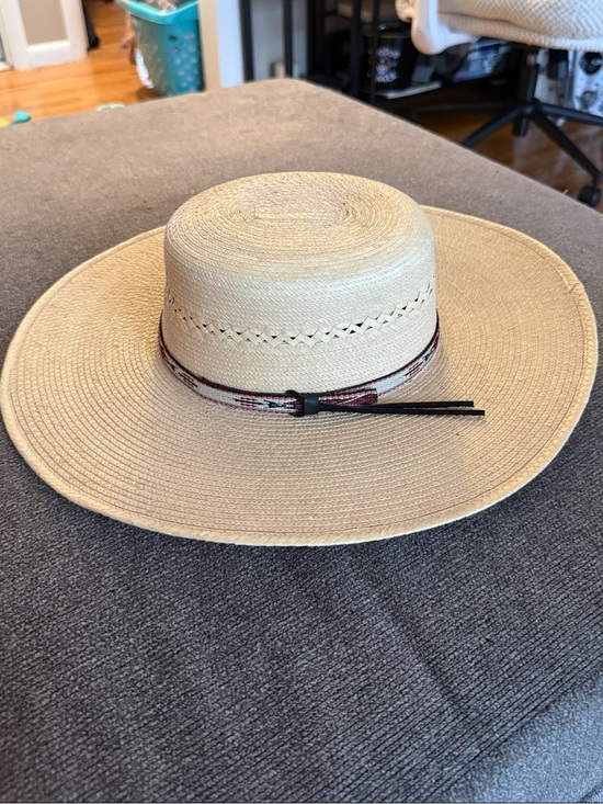 Sunbody Hats Accessories - SunBody Hats Houston TX Wide-Brim Straw Hat in Natural with Patterned Band